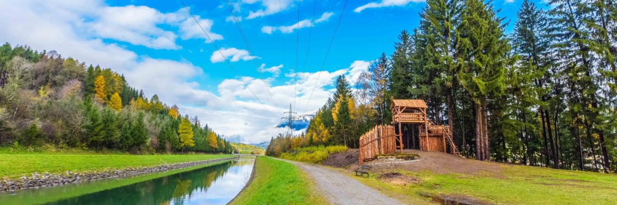 hölzerne Palisade bei den keltisch römischen Ausgrabungen