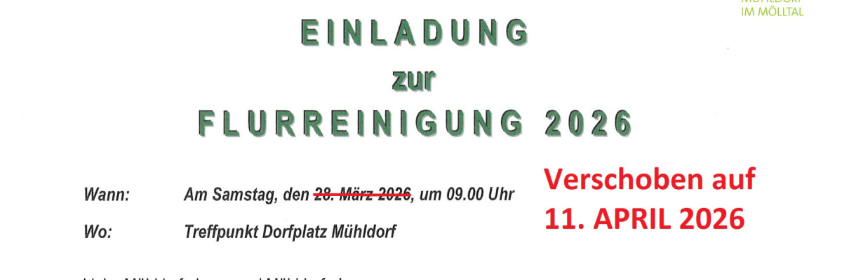 Flurreinigung verschoben auf 11.04.2026