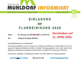 Flurreinigung verschoben auf 11.04.2026